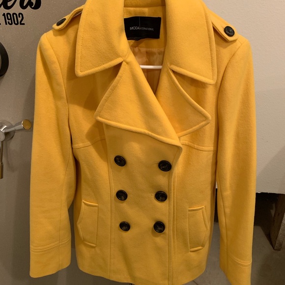 mustard pea coat